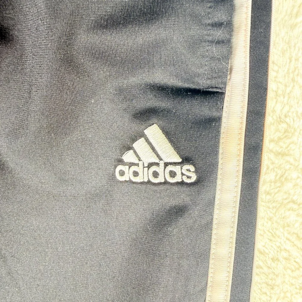 Adidas Girl's sz 7 Soccer‎ Pants Black Stripes on Sides Cuff Bottom